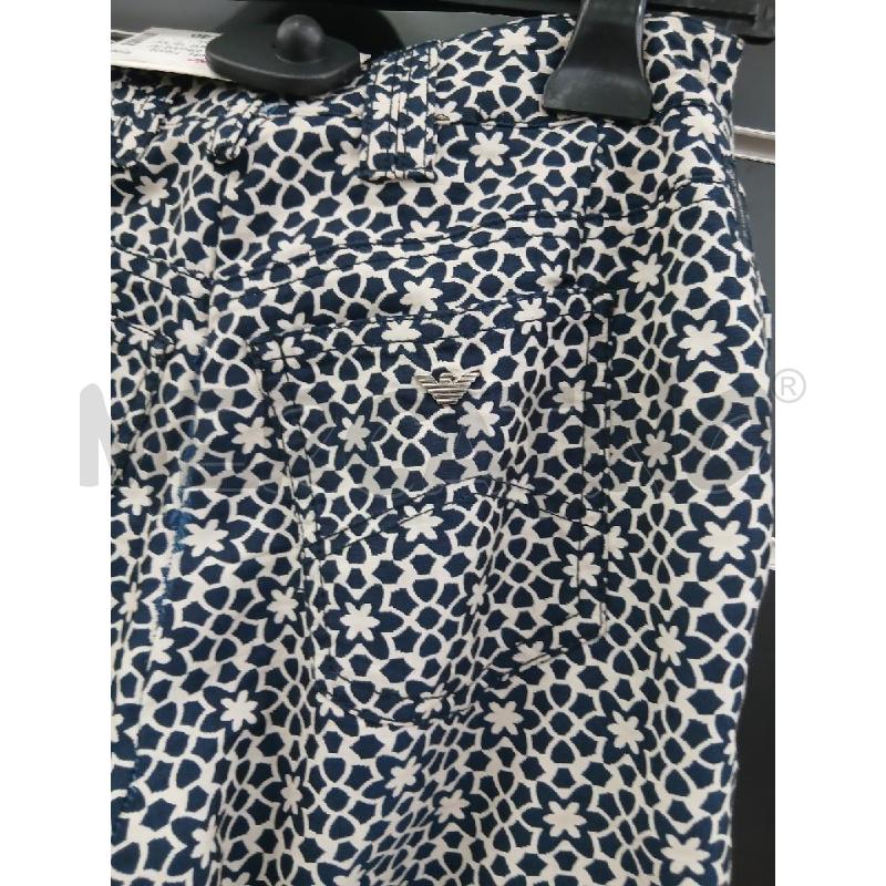 PANTALONE D ARMANI JUNIOR BLU FANTASIA FLOREALE BIANCO | Mercatino dell'Usato Roma viale tirreno 3
