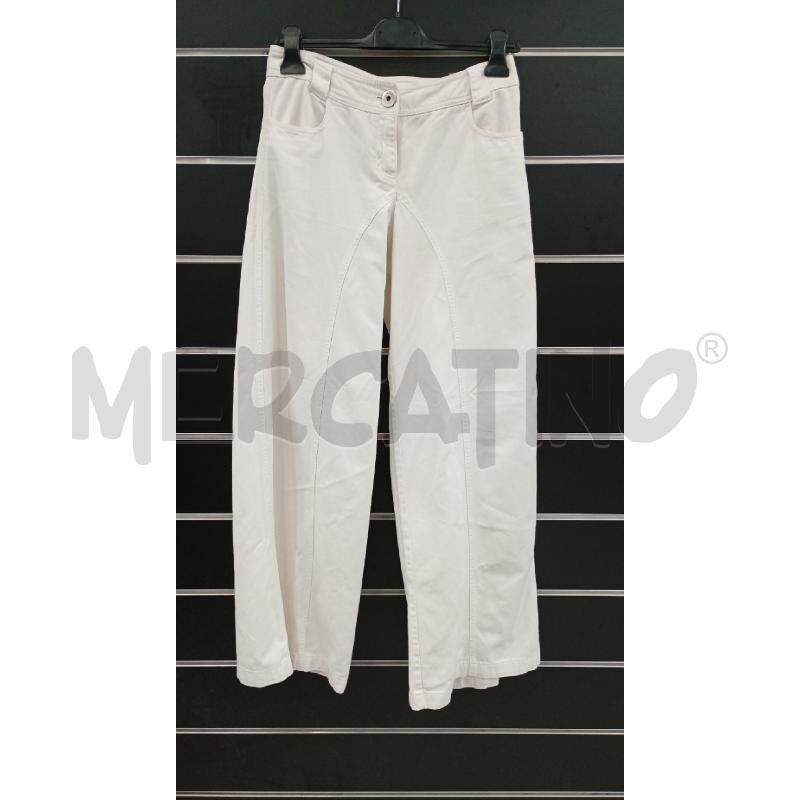 PANTALONE D MAX&CO BIANCO VITA BASSA GAMBA AMPIA | Mercatino dell'Usato Roma viale tirreno 1