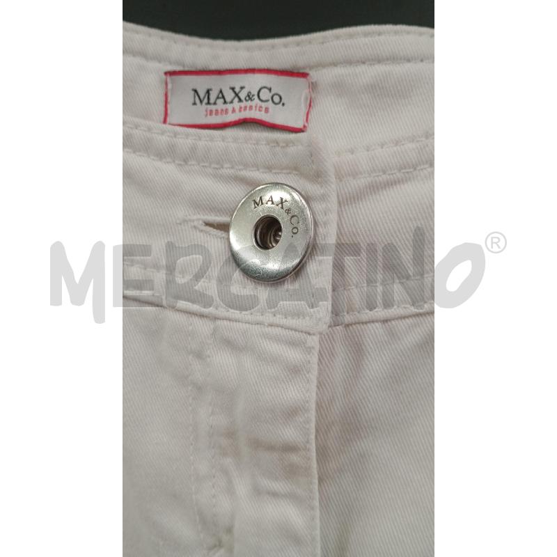PANTALONE D MAX&CO BIANCO VITA BASSA GAMBA AMPIA | Mercatino dell'Usato Roma viale tirreno 3