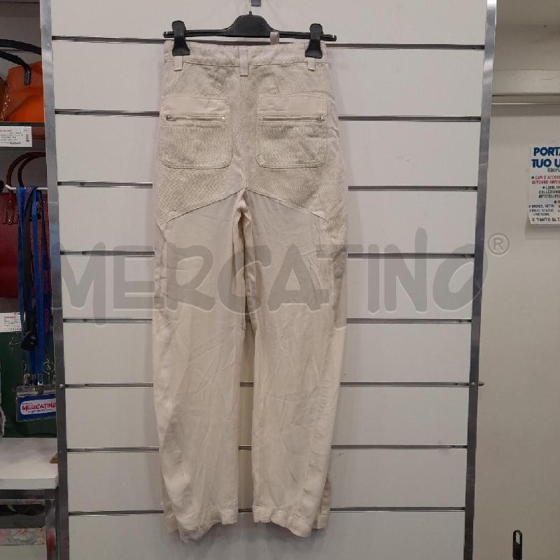 PANTALONE D PINKO BIA MISTO LINO DETT VELO | Mercatino dell'Usato Roma viale tirreno 2