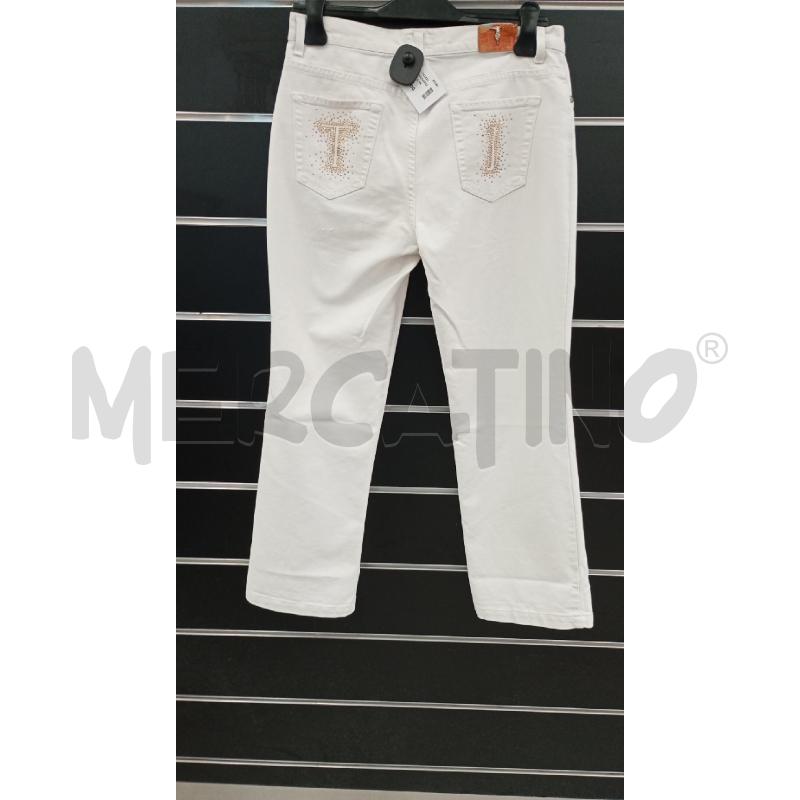 PANTALONE D TRUSSARDI JEANS BIANCO  | Mercatino dell'Usato Roma viale tirreno 2