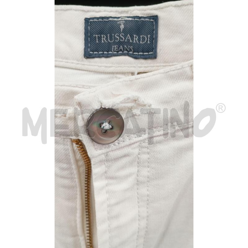 PANTALONE D TRUSSARDI JEANS BIANCO  | Mercatino dell'Usato Roma viale tirreno 3