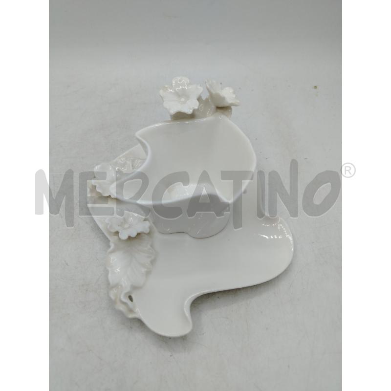 PIATTINO+TAZZINA FOGLIE E FIORI IN RIL | Mercatino dell'Usato Roma viale tirreno 2