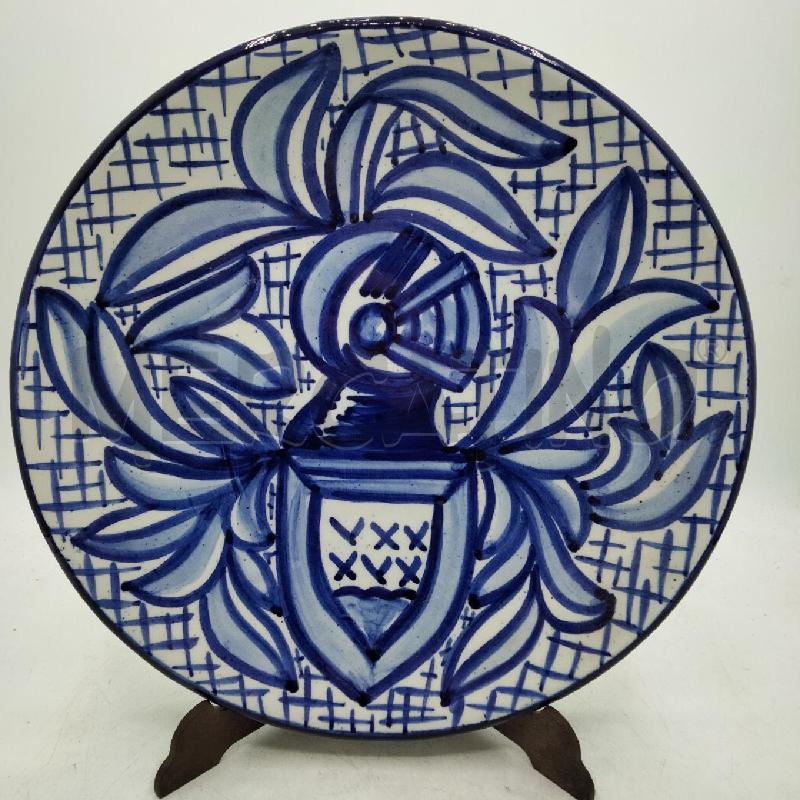 PIATTO SMALTATO MAIOLICA DEC BLU | Mercatino dell'Usato Roma viale tirreno 1