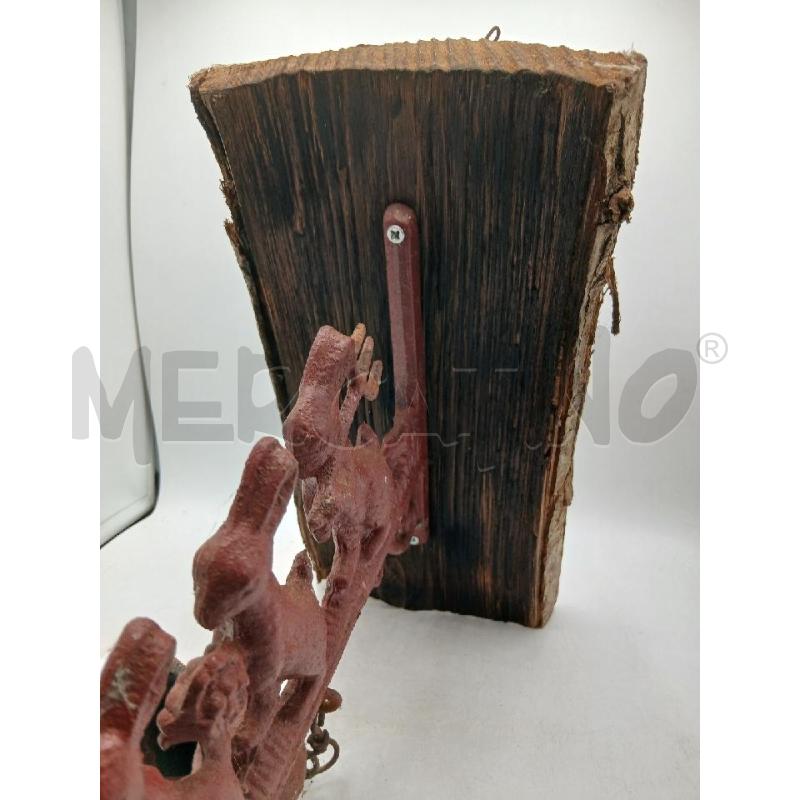 PLACCA LEGNO DA PARETE MET CONIGLIETTI CAMPANA | Mercatino dell'Usato Roma viale tirreno 3