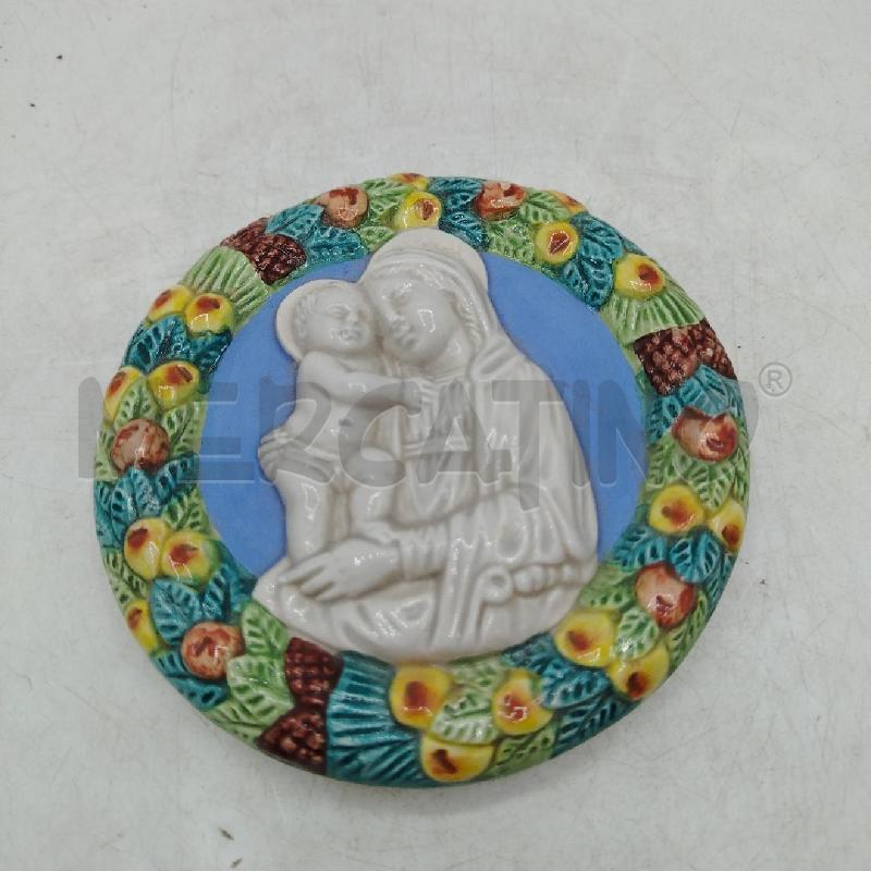PLACCA TONDA MAIOLICA DERUTA NADONNA | Mercatino dell'Usato Roma viale tirreno 1