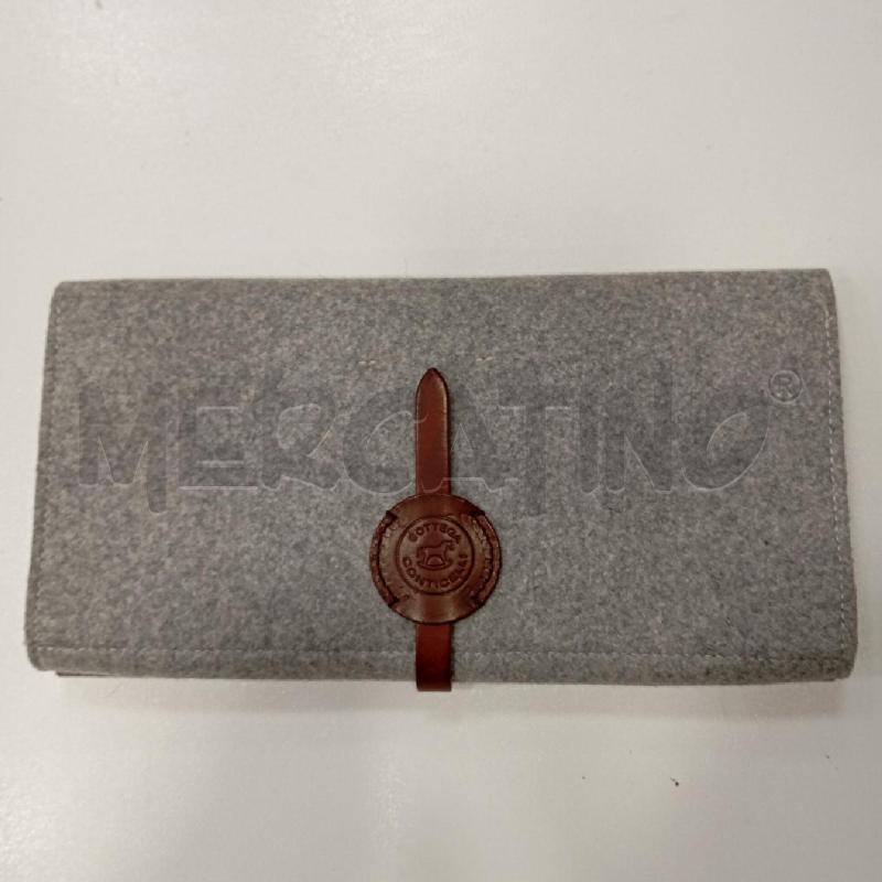 POCHETTE BOTTEGA CONTICELLI TESSUTO+PELLE  | Mercatino dell'Usato Roma viale tirreno 1