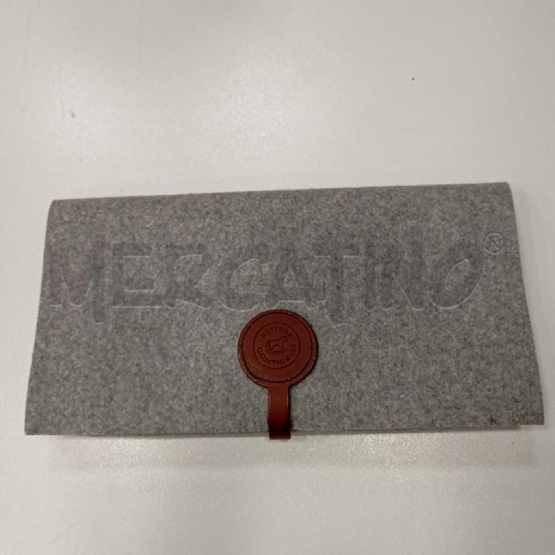 POCHETTE BOTTEGA CONTICELLI TESSUTO+PELLE  | Mercatino dell'Usato Roma viale tirreno 2