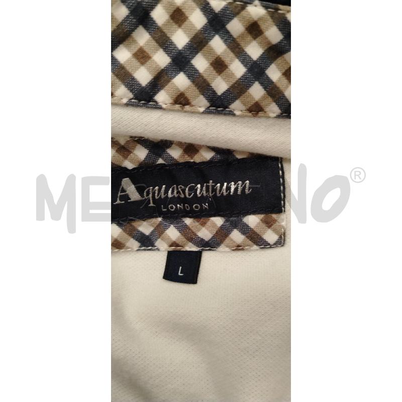 POLO U AQUASCUTUM BI COLLETTO QUADRATINI BE BL | Mercatino dell'Usato Roma viale tirreno 4