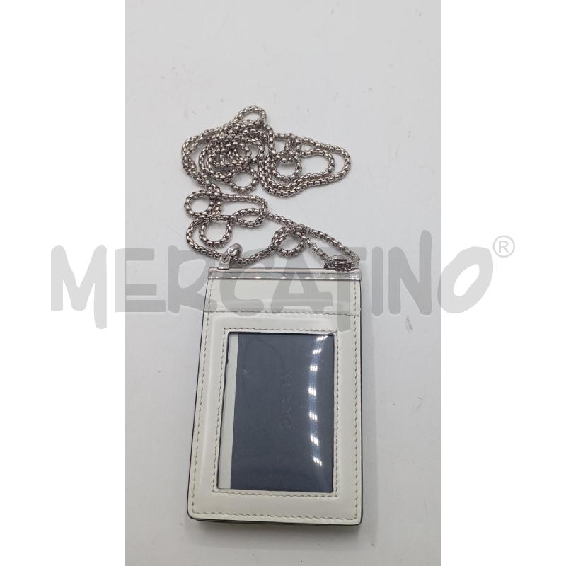 PORTA CARTA PRADA BIANCO IN PELLE | Mercatino dell'Usato Roma viale tirreno 3