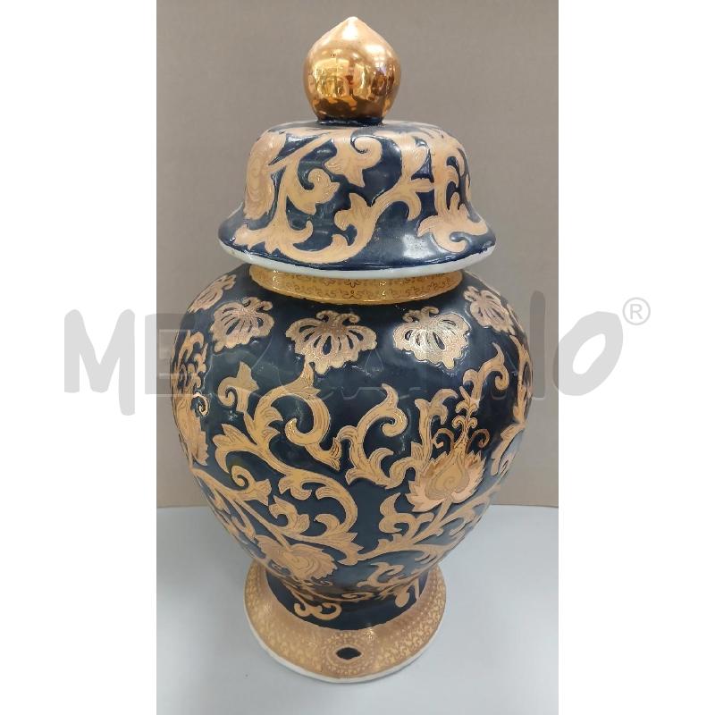POTICHE ORIENTALE DECORI BLU ORO | Mercatino dell'Usato Roma viale tirreno 1