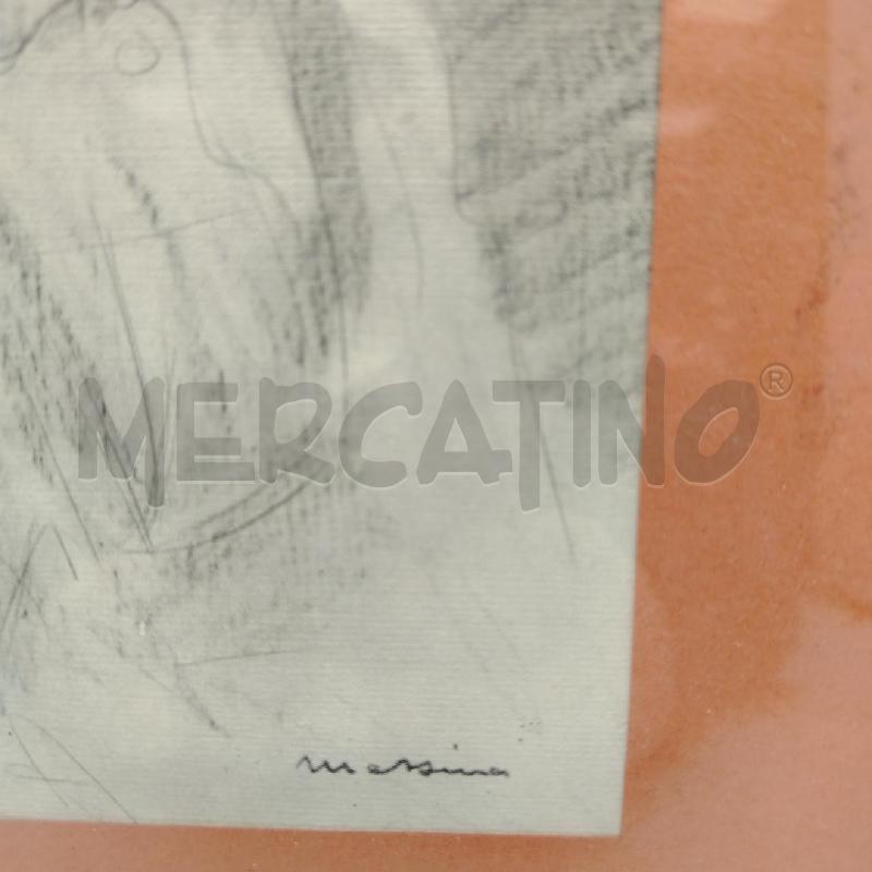 QUADRETTO MATITA SU CARTA A FIRMA MESSINA NUDO SCHIENA | Mercatino dell'Usato Roma viale tirreno 2