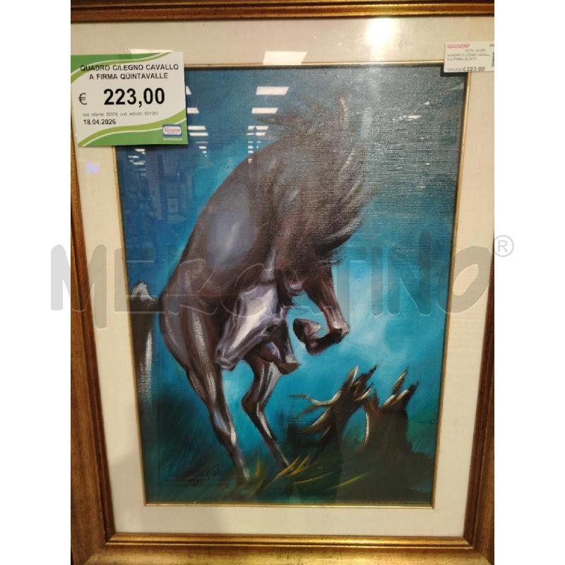 QUADRO C/LEGNO CAVALLO A FIRMA QUINTAVALLE | Mercatino dell'Usato Roma viale tirreno 2