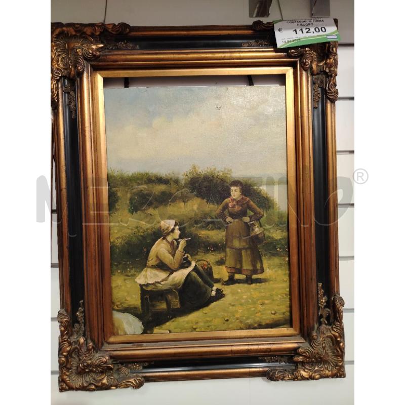 QUADRO C/LEGNO CONTADINE A FIRMA PISCOPO | Mercatino dell'Usato Roma viale tirreno 2