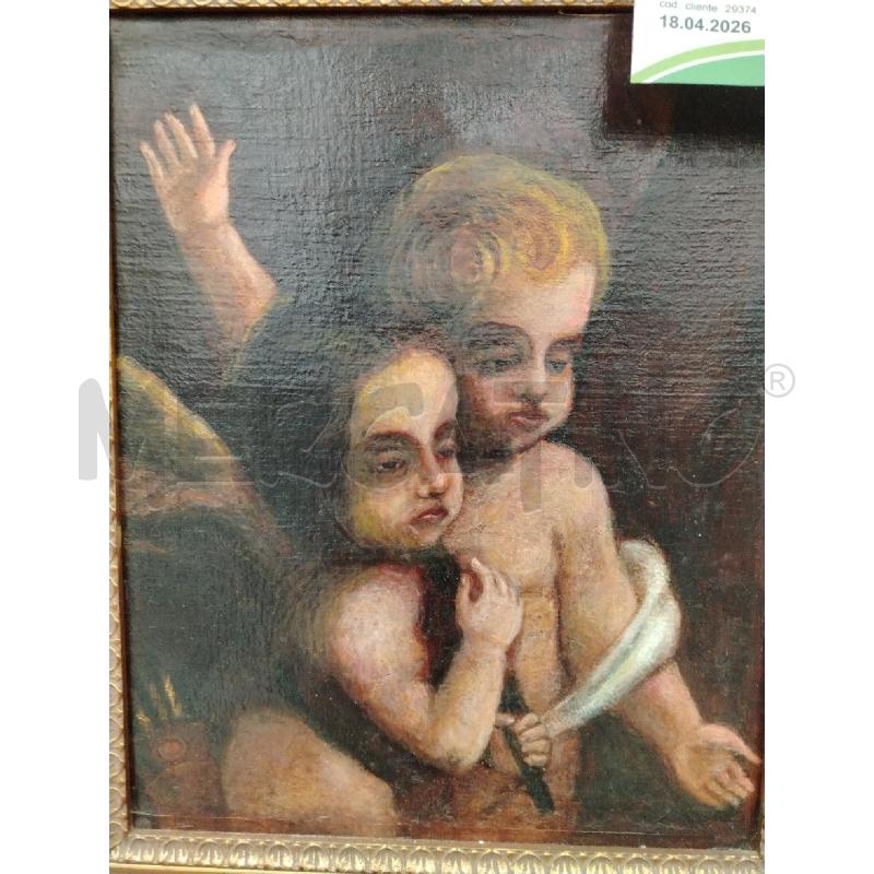 QUADRO C/LEGNO COPPIA PUTTI | Mercatino dell'Usato Roma viale tirreno 2