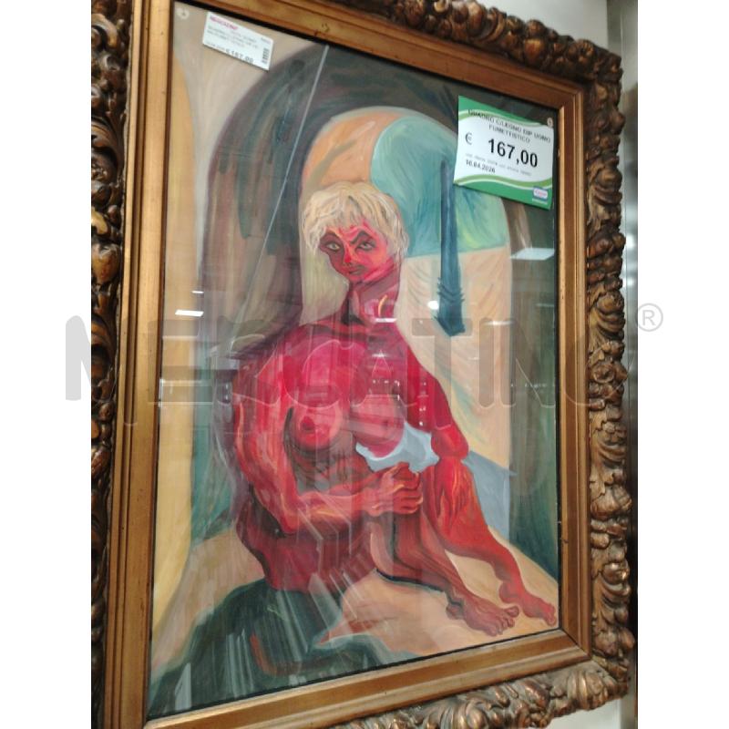 QUADRO C/LEGNO DIP UOMO FUMETTISTICO | Mercatino dell'Usato Roma viale tirreno 1