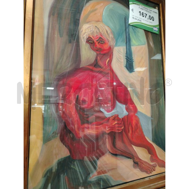 QUADRO C/LEGNO DIP UOMO FUMETTISTICO | Mercatino dell'Usato Roma viale tirreno 2