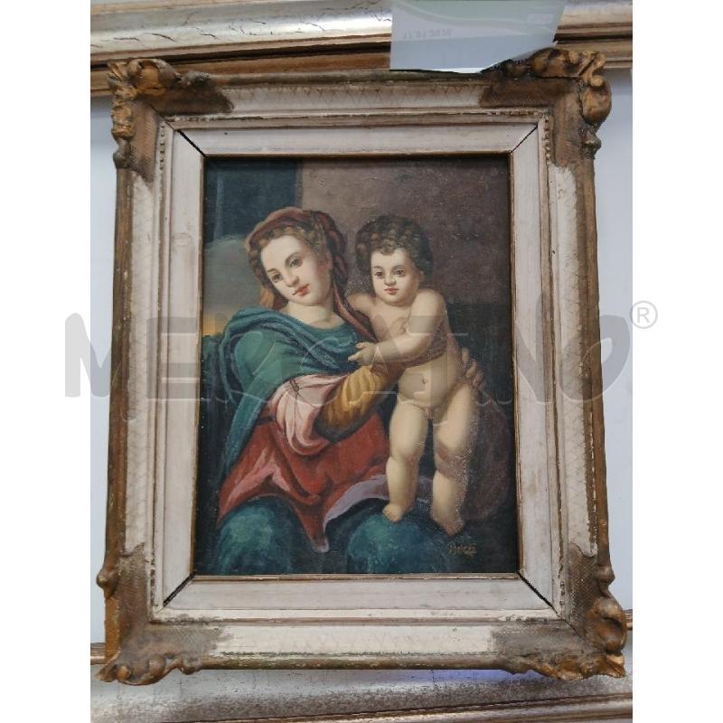 QUADRO C/LEGNO FREGI DOR  BEIGE TELA SACRA | Mercatino dell'Usato Roma viale tirreno 1