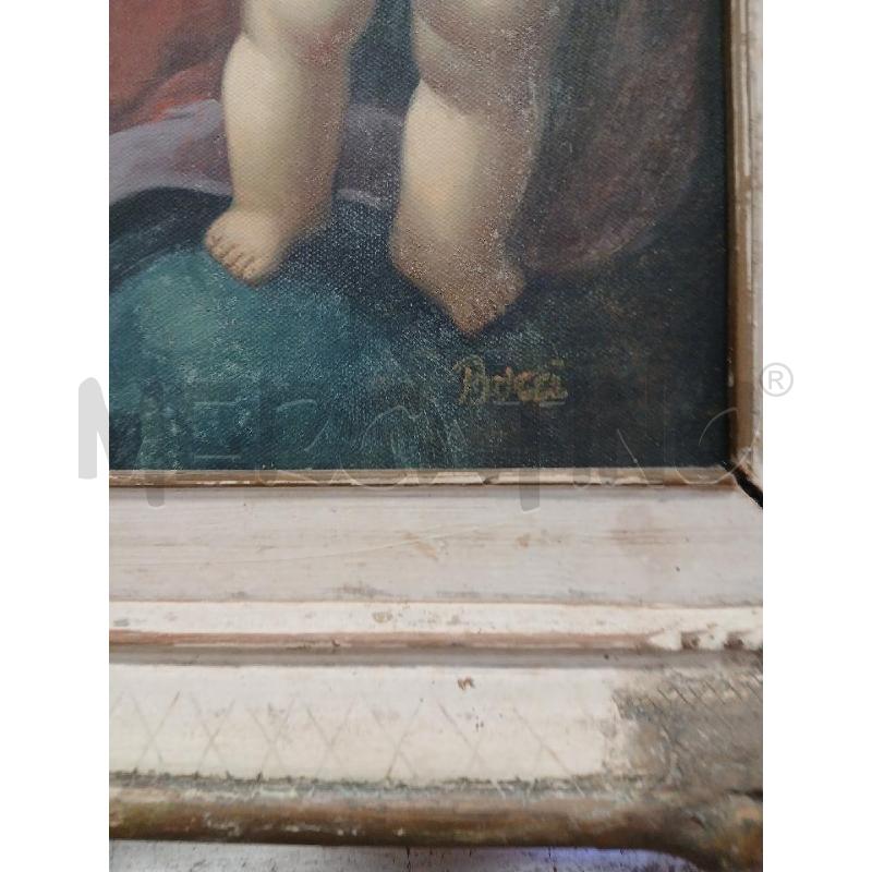 QUADRO C/LEGNO FREGI DOR  BEIGE TELA SACRA | Mercatino dell'Usato Roma viale tirreno 3