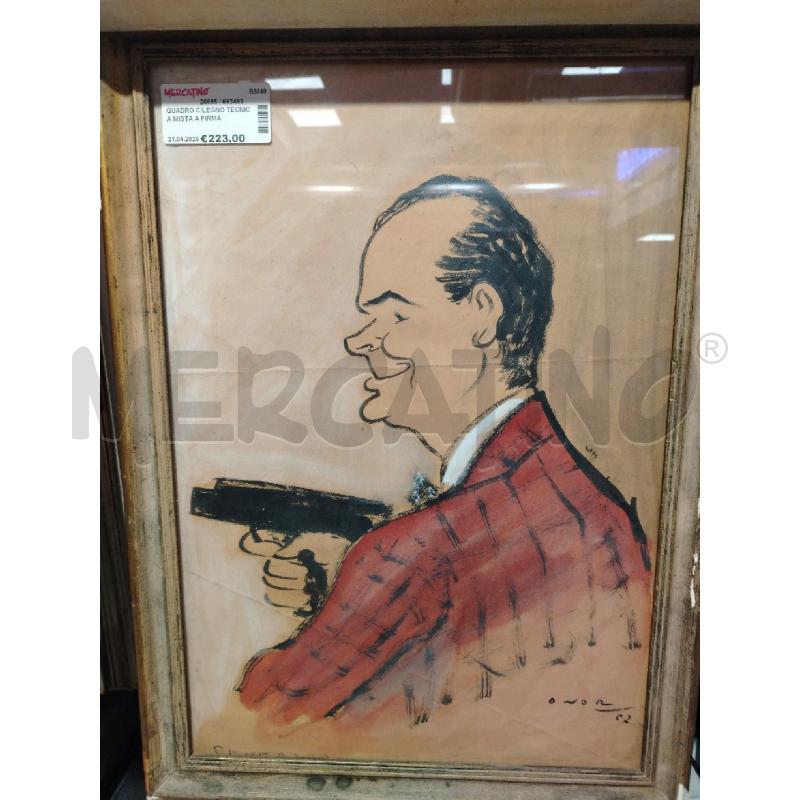 QUADRO C/LEGNO TECNICA MISTA A FIRMA ONORATO | Mercatino dell'Usato Roma viale tirreno 1
