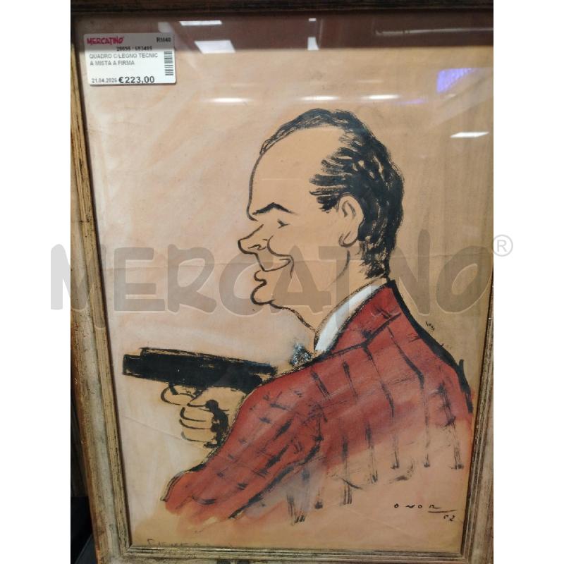 QUADRO C/LEGNO TECNICA MISTA A FIRMA ONORATO | Mercatino dell'Usato Roma viale tirreno 2
