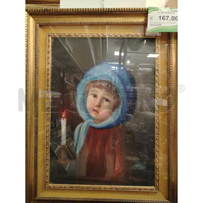 QUADRO C/LEG BAMBINO CON CANDELA  | Mercatino dell'Usato Roma viale tirreno 1