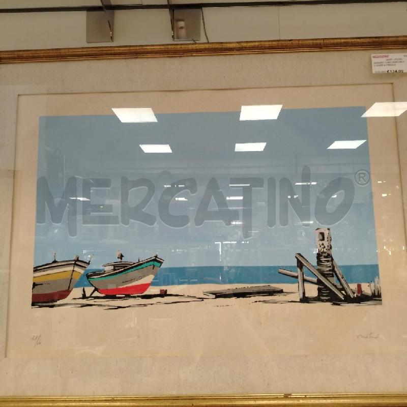 QUADRO C/LEG BARCHE SU MARE A FIRMA ENOTRIO | Mercatino dell'Usato Roma viale tirreno 2