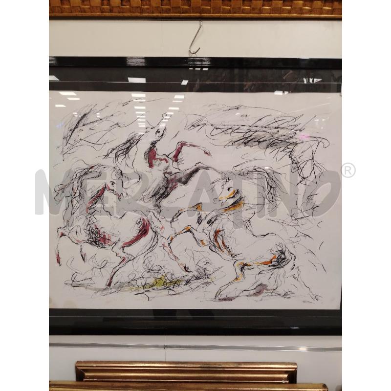 QUADRO C/NR CAVALLI A FIRMA TESTA | Mercatino dell'Usato Roma viale tirreno 1