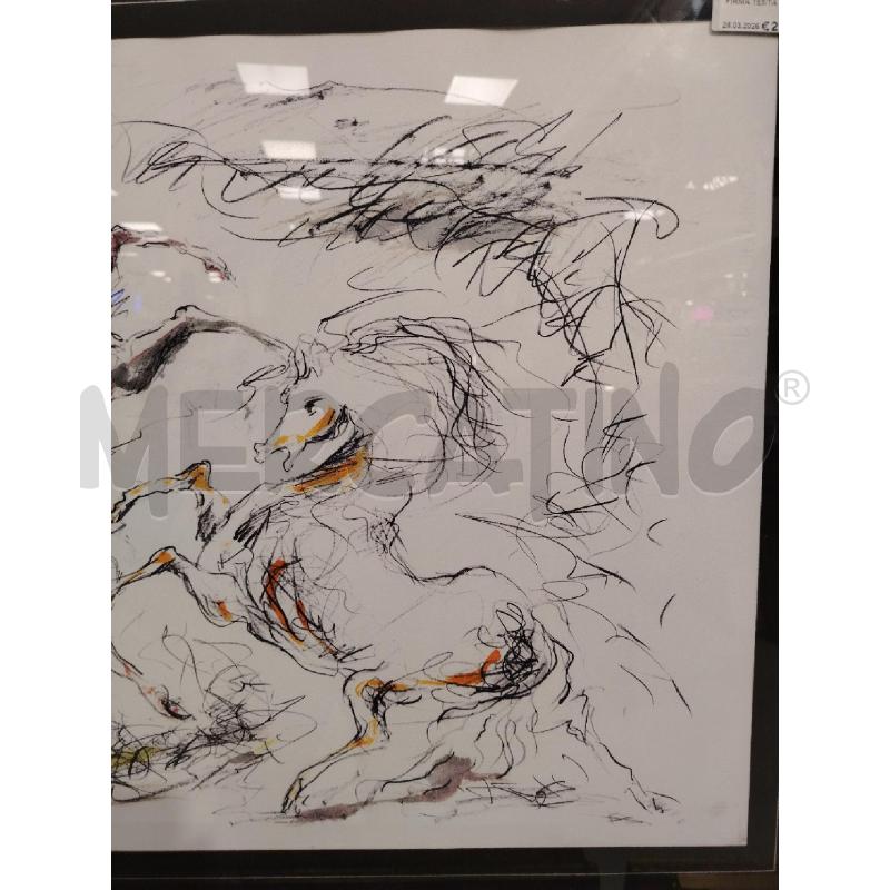QUADRO C/NR CAVALLI A FIRMA TESTA | Mercatino dell'Usato Roma viale tirreno 3