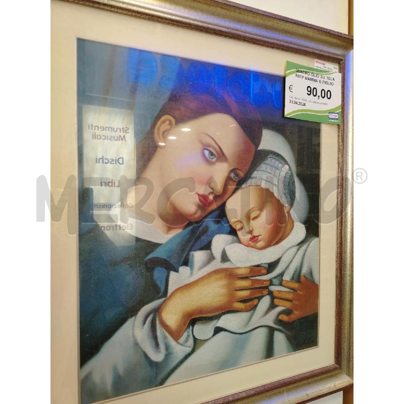 QUADRO OLIO SU TELA RAFF MAMMA E FIGLIO  | Mercatino dell'Usato Roma viale tirreno 1