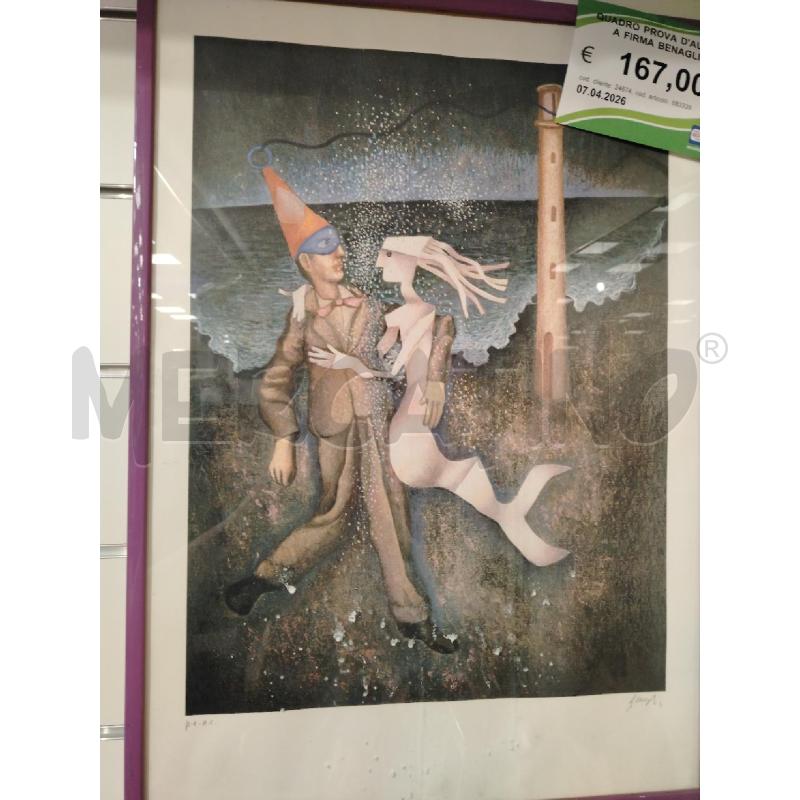 QUADRO PROVA D'AUTORE A FIRMA BENAGLIA | Mercatino dell'Usato Roma viale tirreno 2