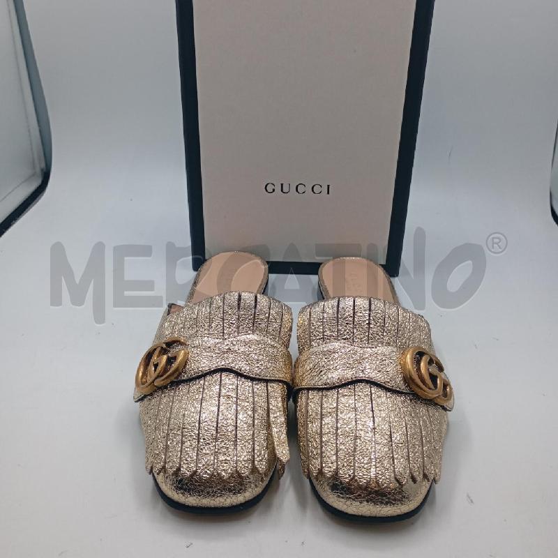 SABOT GUCCI DORATO SCATOLA  | Mercatino dell'Usato Roma viale tirreno 1