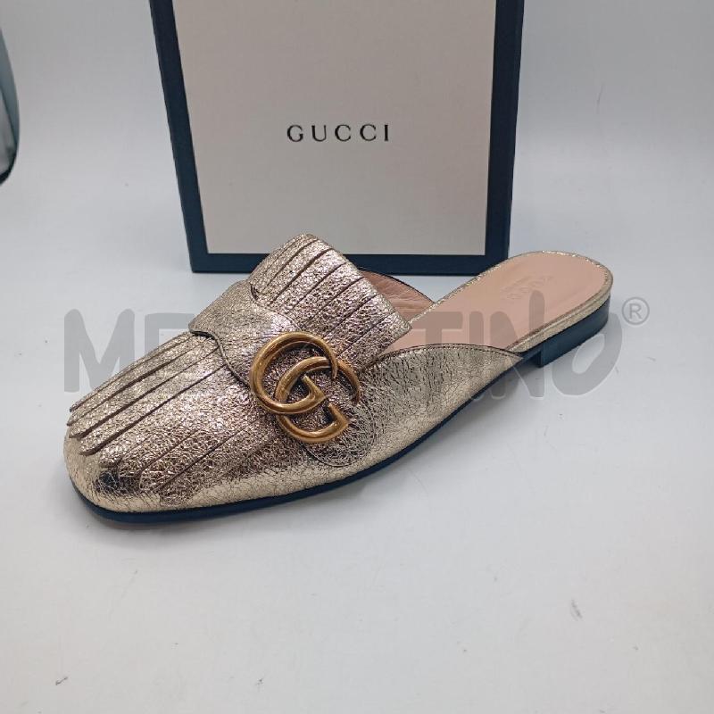 SABOT GUCCI DORATO SCATOLA  | Mercatino dell'Usato Roma viale tirreno 2