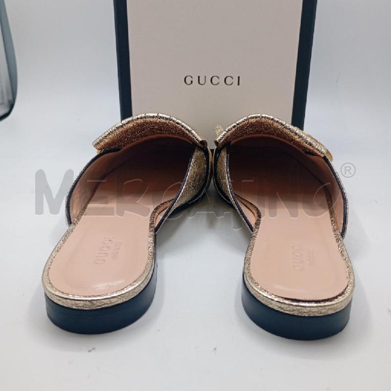 SABOT GUCCI DORATO SCATOLA  | Mercatino dell'Usato Roma viale tirreno 3