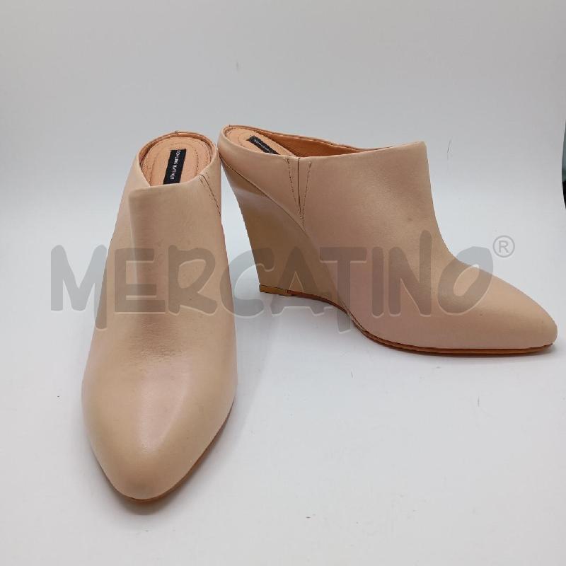 SABOT H&M VERA PELLE CON TACCO BEIGE | Mercatino dell'Usato Roma viale tirreno 1