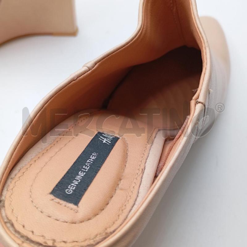 SABOT H&M VERA PELLE CON TACCO BEIGE | Mercatino dell'Usato Roma viale tirreno 5