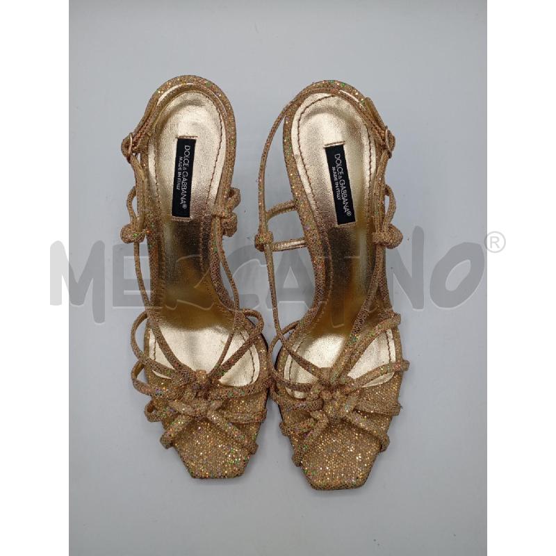 SANDALI DOLCE & GABBANA ORO IN GLITTER  | Mercatino dell'Usato Roma viale tirreno 2