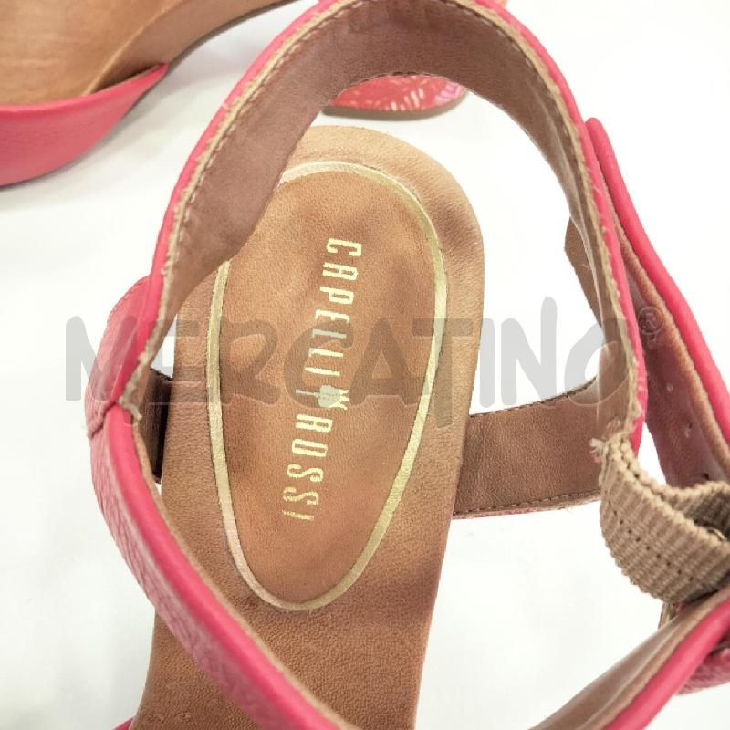 SANDALI D CAPELLI ROSSI FASCE FUCSIA  | Mercatino dell'Usato Roma viale tirreno 4