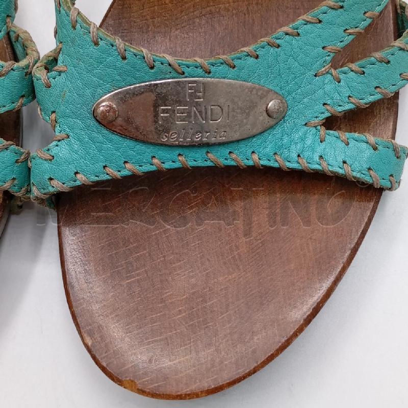 SANDALI D FENDI SELLERI TURCHESE | Mercatino dell'Usato Roma viale tirreno 3