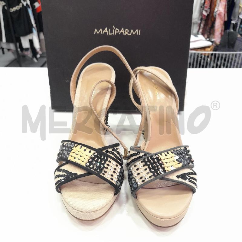 SANDALI D MALIPARMI BE PAILLETTES PERLINE NE SCAT  | Mercatino dell'Usato Roma viale tirreno 1