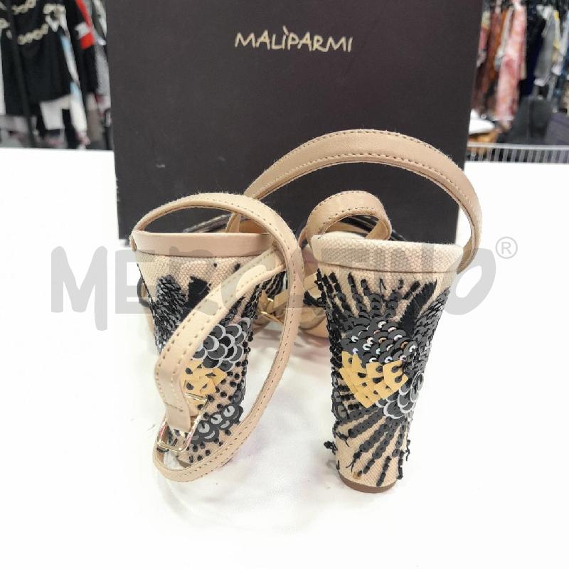 SANDALI D MALIPARMI BE PAILLETTES PERLINE NE SCAT  | Mercatino dell'Usato Roma viale tirreno 2