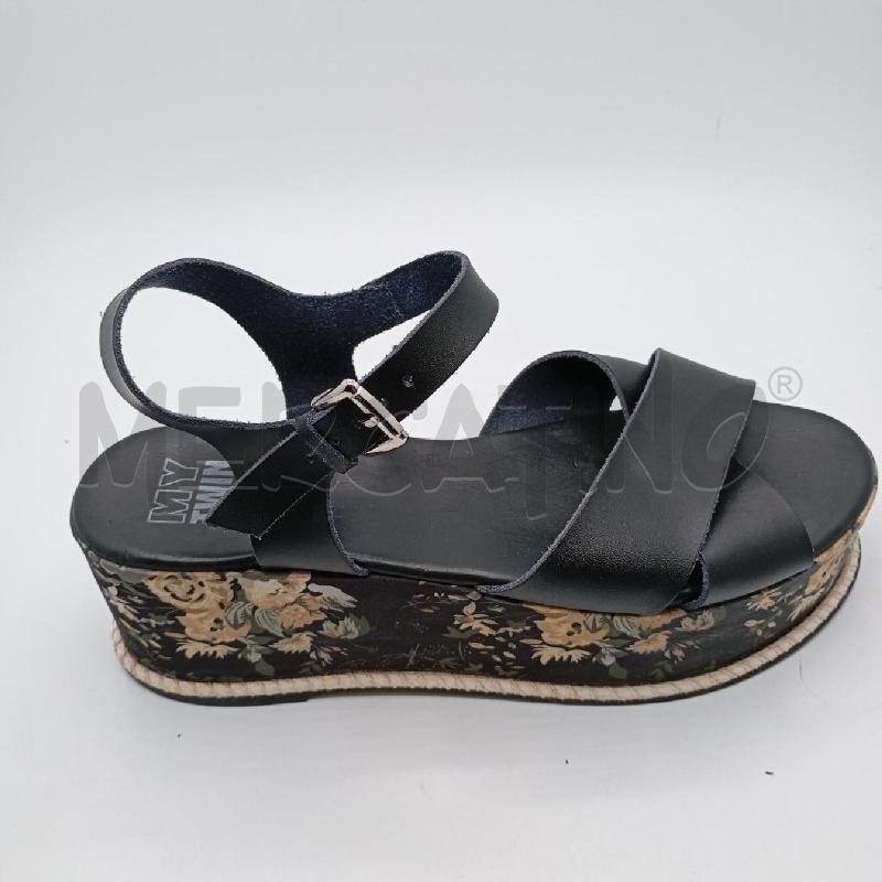 SANDALI D MY TWIN ZEPPA NE FIORI BE  | Mercatino dell'Usato Roma viale tirreno 2