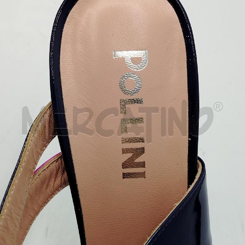 SANDALI D POLLINI SABOT TACCO FINO BL LUCIDO FUCSIA  | Mercatino dell'Usato Roma viale tirreno 4