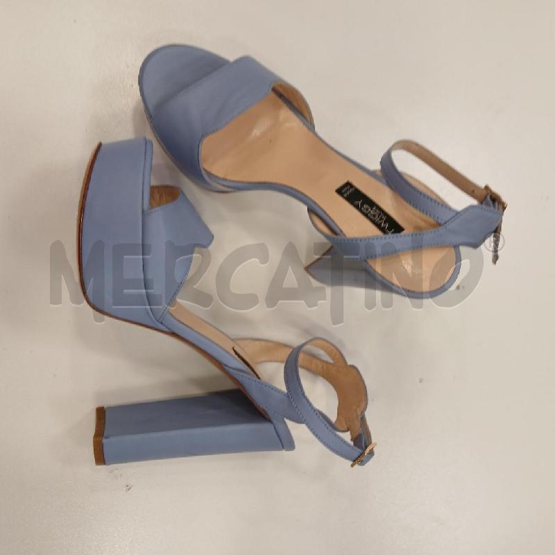 SANDALI D TWIGGY PARIS  CON TACCO CELESTE  | Mercatino dell'Usato Roma viale tirreno 1