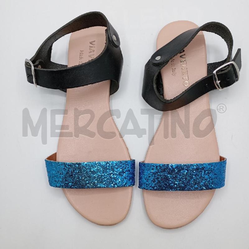 SANDALI D VIA VENETO NE FASCIA BL GLITTER  | Mercatino dell'Usato Roma viale tirreno 1