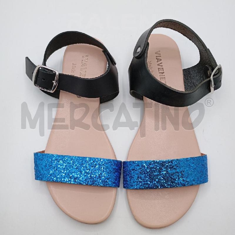 SANDALI D VIA VENETO NE FASCIA BL GLITTER  | Mercatino dell'Usato Roma viale tirreno 1
