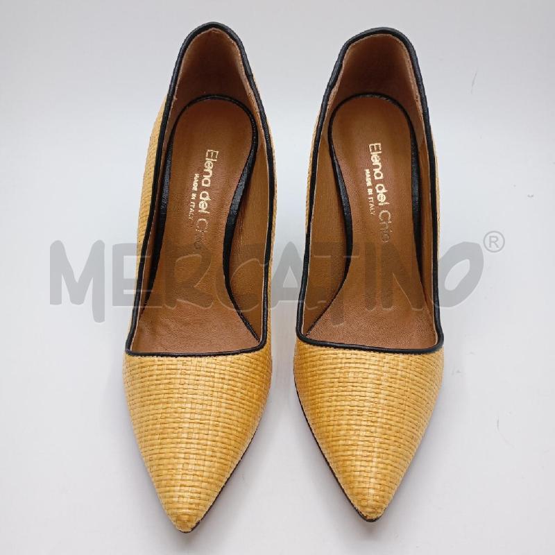 SCARPE D ELENA DEL CHIO PAGLIA INTRECCI TACCO NE  | Mercatino dell'Usato Roma viale tirreno 1