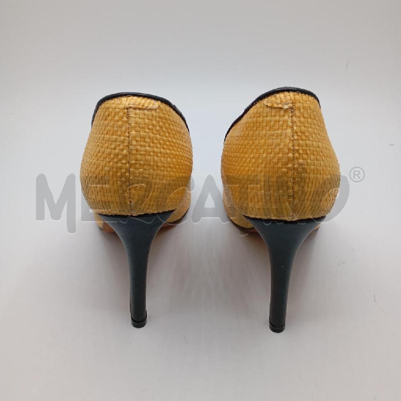 SCARPE D ELENA DEL CHIO PAGLIA INTRECCI TACCO NE  | Mercatino dell'Usato Roma viale tirreno 2