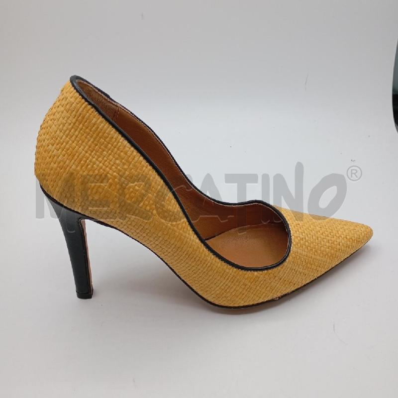 SCARPE D ELENA DEL CHIO PAGLIA INTRECCI TACCO NE  | Mercatino dell'Usato Roma viale tirreno 3