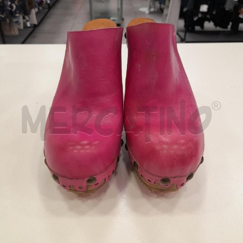 SCARPE D FLORIDETTI SABOT FUCSIA CUOIO LEGNO SCAT  | Mercatino dell'Usato Roma viale tirreno 1